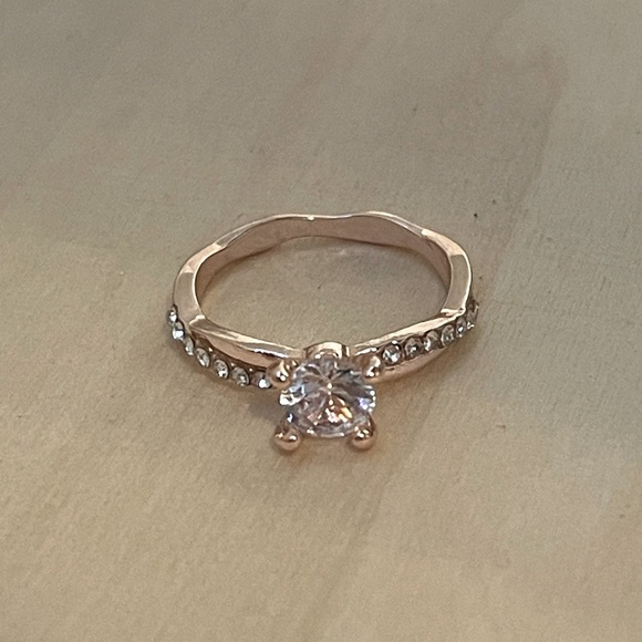 Princess Cut Faux Rose Gold Diamond Wedding Ring Promise Ring Engagement Ring - Picture 2 of 8